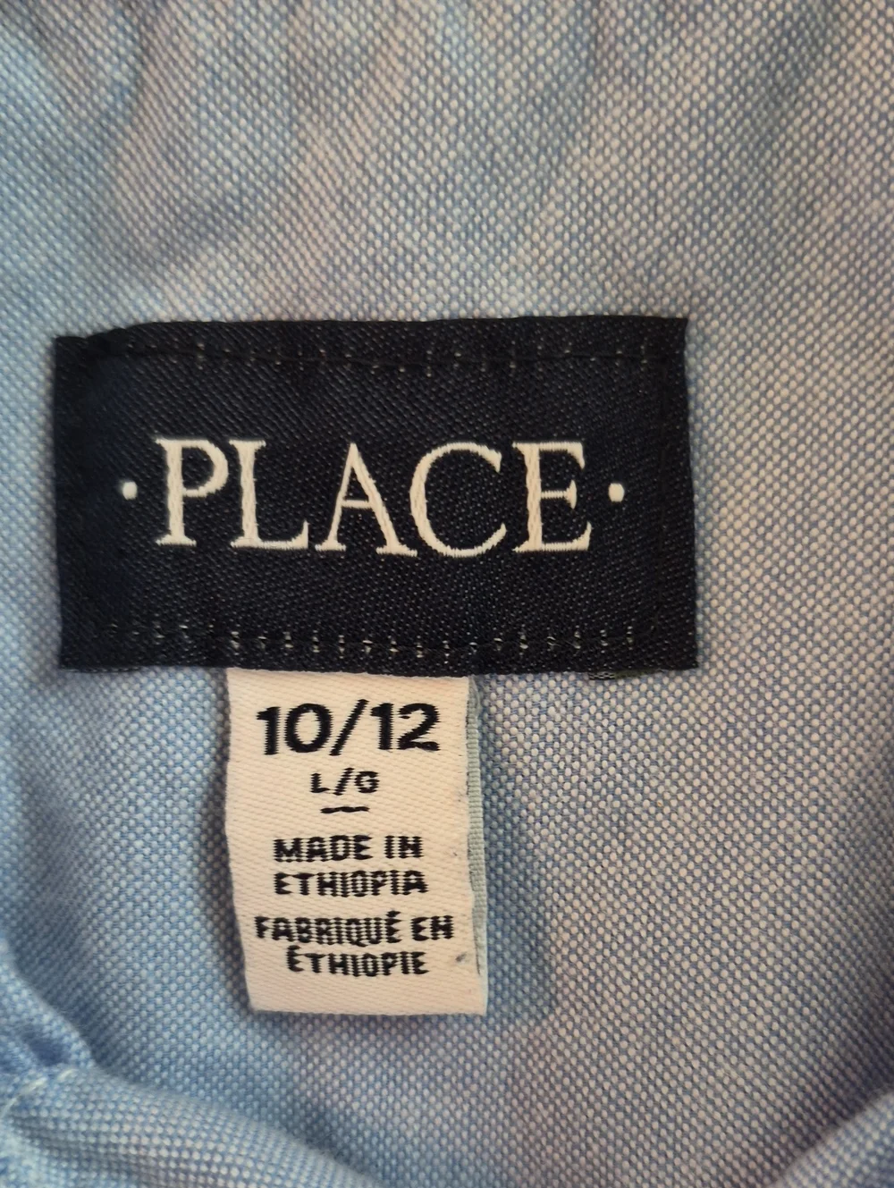 The Children's Place Button Down Shirt Blue Size L (10/12)
